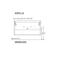 Badkamermeubel BWS Pepper Wastafel Acryl Incl Spiegelkast 2 Deurs Zonder Kraangat 80x55x46 cm Wit