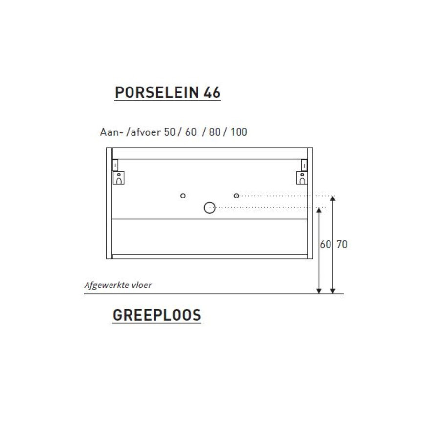 Badkamermeubel BWS Pepper Wastafel Porselein Incl Spiegelkast Met Kraangat 60x55x46 cm Wit
