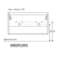 Badkamermeubel Boss & Wessing Pepper Wastafel Porselein Twee Kraangaten Incl Spiegel 120x55x46 cm Wit