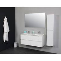 Badkamermeubel Boss & Wessing Pepper Wastafel Porselein Twee Kraangaten 120x55x46 cm Wit