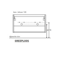 Badkamermeubel Boss & Wessing Pepper Acryl Wastafel Zonder Kraangat 120x55x46 cm Wit