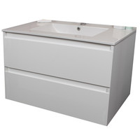 Badkamermeubel Boss & Wessing Pepper Wastafel Porselein Met Kraangat 80x55x46 cm Wit