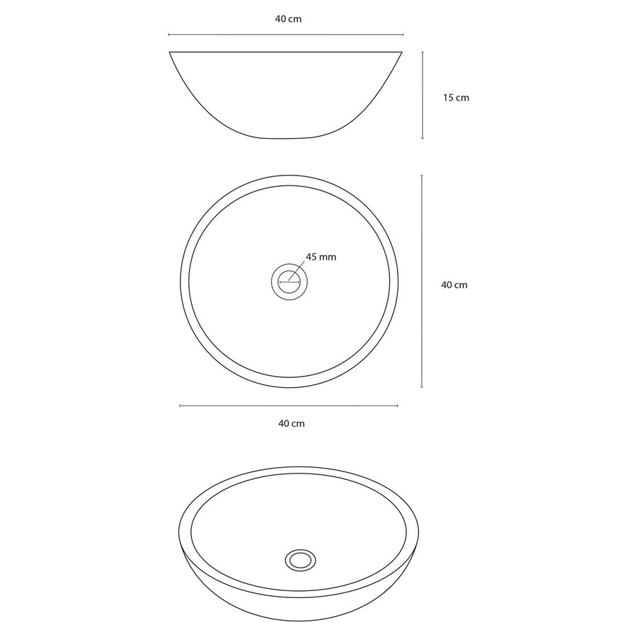 Waskom Differnz Sandstone 40x15cm