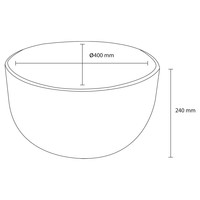 Waskom Differnz Tulip 40cm Keramiek Mat Donker Grijs
