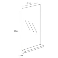 Badkamerspiegel Differnz Tight 80x40 cm met Planchet Wit