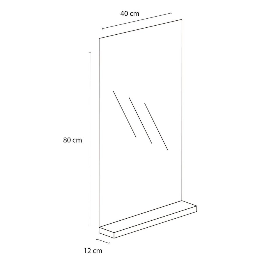 Badkamerspiegel Differnz Tight 80x40 cm met Planchet Wit