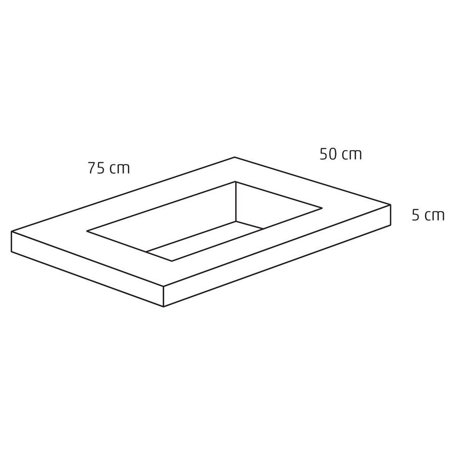 Wastafel Differnz Reno 75 cm Wit