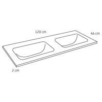 Wastafel Differnz Reno 120x46 cm Wit