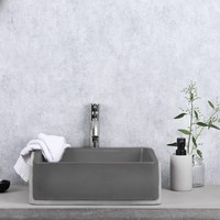 Waskom Differnz Marba Vierkant 40x40x12 cm Beton Donker