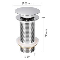 Wastafel Afvoerplug Differnz Pop Up Design 9.8 cm Glans Chroom