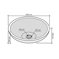 Waskom Imso Lavabo Rotondo Grigio Grezzo Marmer 45x15cm