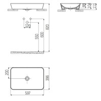 Opbouw Wastafel Creavit Juno 60x40cm Keramiek Wit