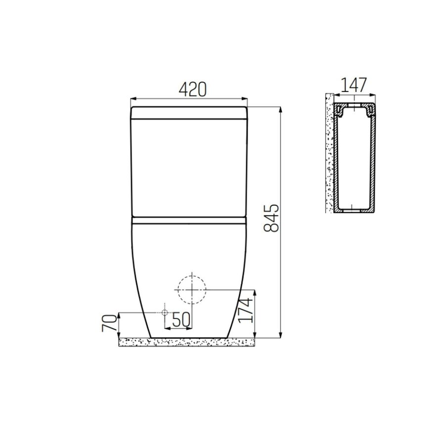 Toiletreservoir Boss & Wessing Grande Wit