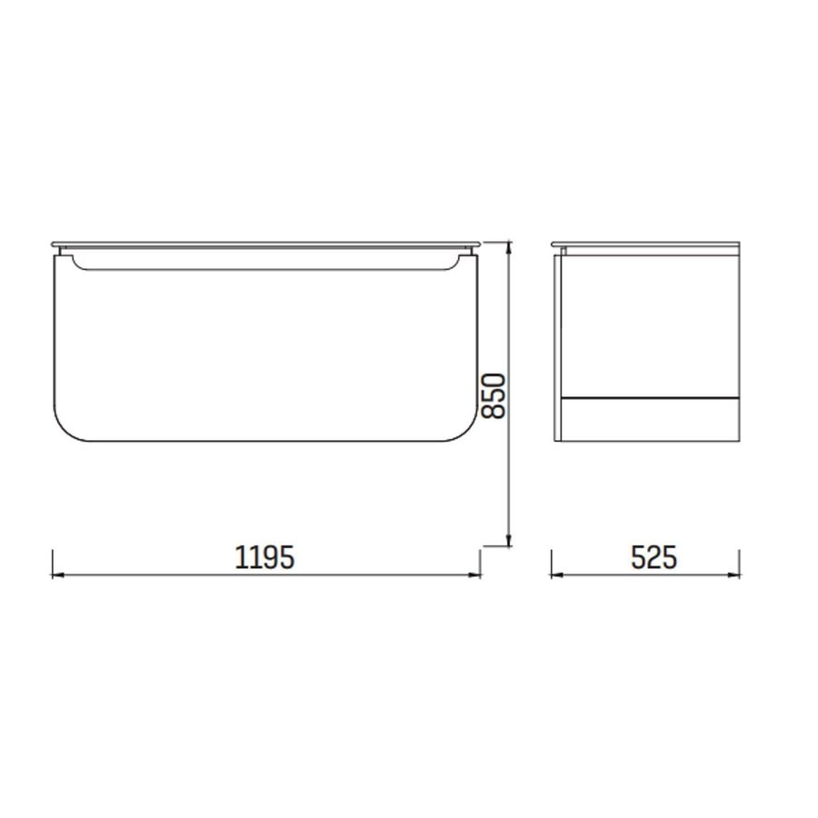 Badkamermeubel Boss & Wessing Pion 119,5x52,5x85cm Wit