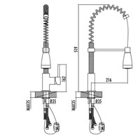 Keukenkraan Boss & Wessing Lizzy Met Hoge Draaibare Uitloop Chroom