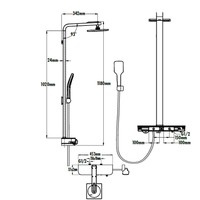 Regendouche opbouwset Boss & Wessing Bruce Met Zeeplegger Wit