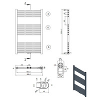 Designradiator Nile Gobi 100x60cm 496W Wit (Midden/zij-aansluiting)