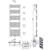 Designradiator Nile Gobi 180x60cm 661W Chroom (Midden/zij-aansluiting)