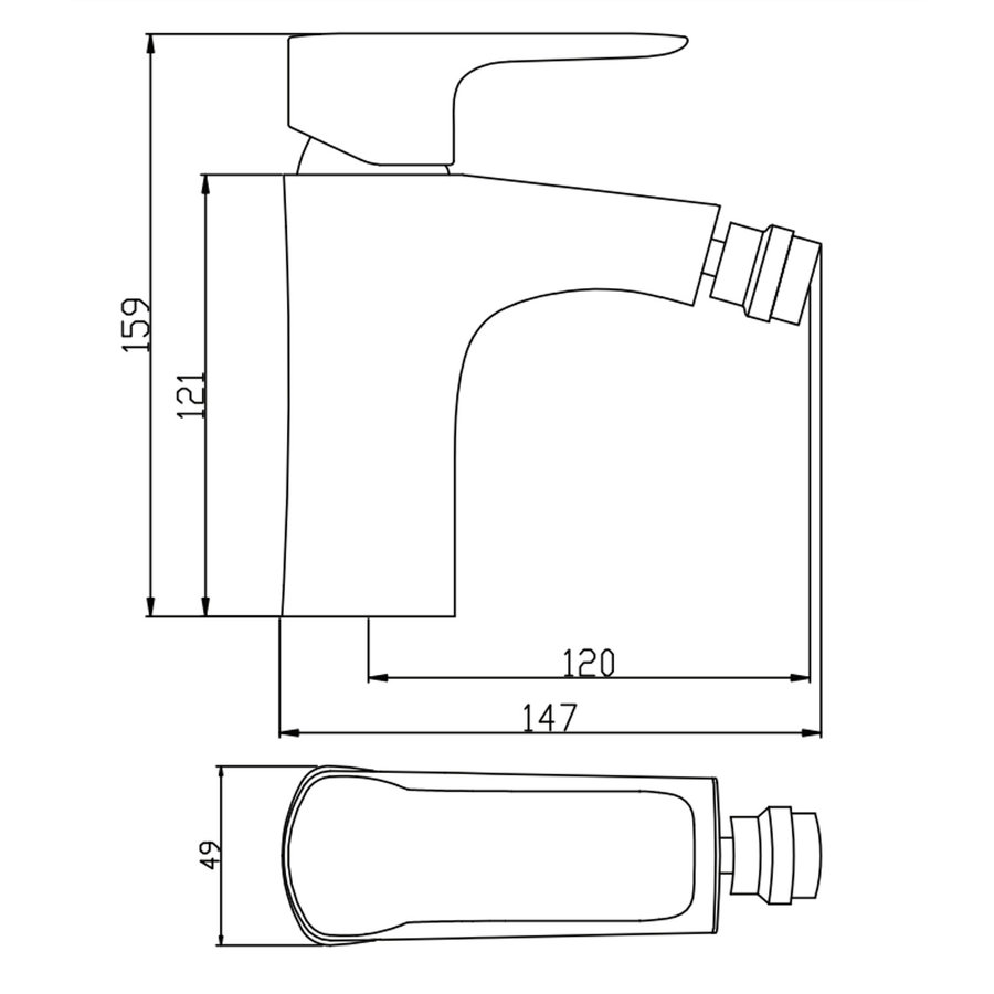 Bidetmengkraan Boss & Wessing Aloni Waterbesparend Chroom