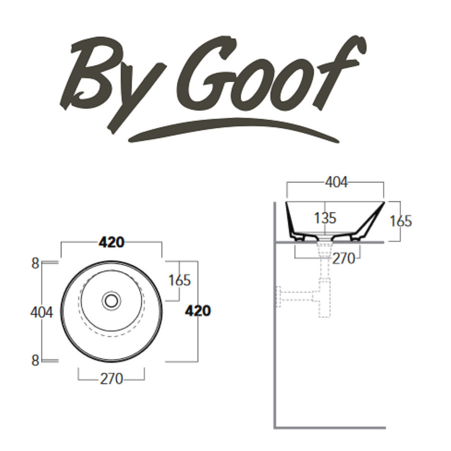 Waskom By Goof Mees Design Opbouw Wastafel Rond 42 cm Mat Blauw