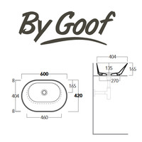 Waskom By Goof Mees Design Opbouw Wastafel Ovaal 60x42 cm Mat Wit