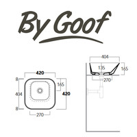 Waskom By Goof Mees Design Opbouw Wastafel Vierkant 42x42 cm Mat Blauw