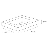 Wastafel Differnz Stripe 60x49cm Wit