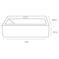 Fonteinset Differnz Rhea 52x40.5x15.5cm Keramiek Met Kraan en Sifon Chroom