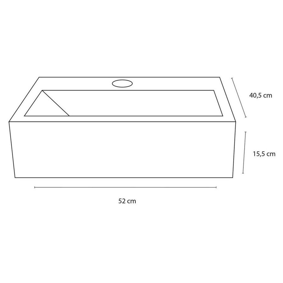 Fonteinset Differnz Rhea 52x40.5x15.5cm Keramiek Met Kraan en Sifon Chroom