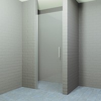 Douchedeur Boss & Wessing Ironside 100x200 cm Draaideur 8mm Veiligheidsglas RVS Look