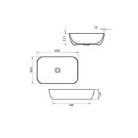 Waskom Sanicare Quattro 60x40cm Wit Keramiek