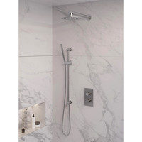 Inbouw Regendouche Set Brauer Brushed Edition Wanduitloop Ronde Hoofddouche 20 cm Met Glijstang RVS Look