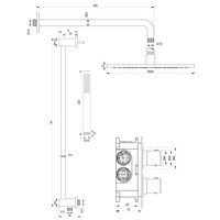 Inbouw Regendouche Set Brauer Brushed Edition Gebogen Wanduitloop Ronde Hoofddouche 30 cm Met Glijstang RVS Look