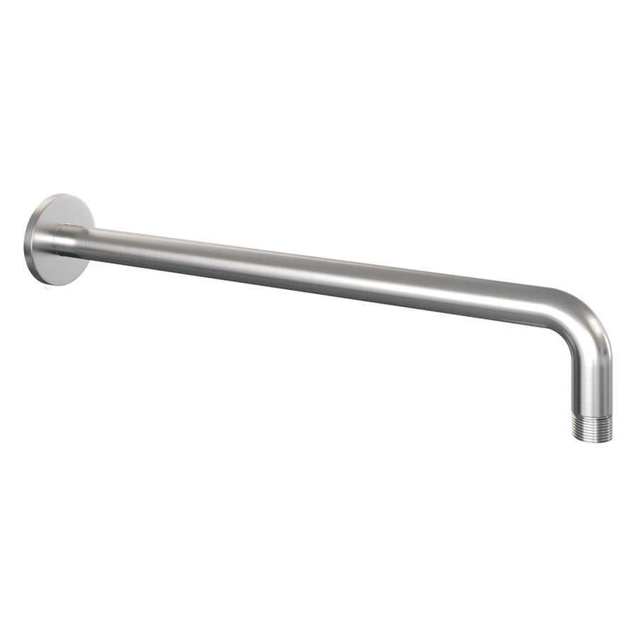 Inbouw Regendouche Set Brauer Brushed Edition Gebogen Wanduitloop Ronde Hoofddouche 20 cm Met Twee Stopkranen RVS Look