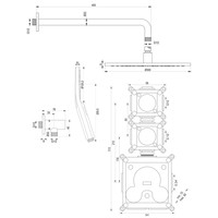 Inbouw Regendouche Set Brauer Brushed Edition Gebogen Wanduitloop Ronde Hoofddouche 30 cm Met Twee Stopkranen en Handdouche 3 Standen RVS Look