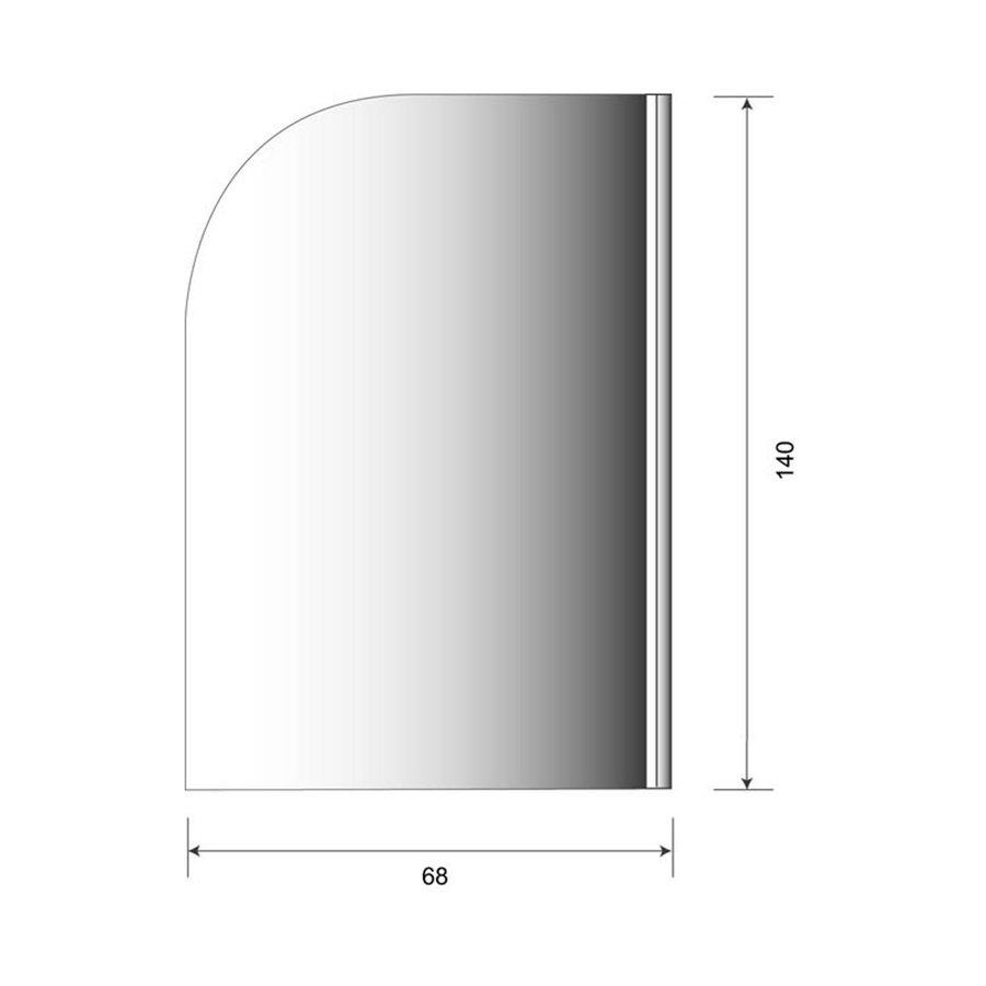 Badwand Plieger Royal 6 mm Glas 68x140 cm Chroom