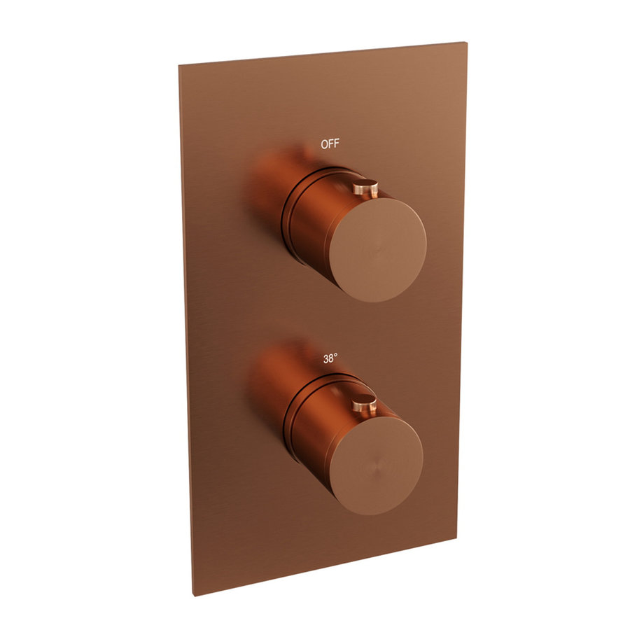 Inbouw Regendouche Set Brauer Copper Edition Gebogen Wanduitloop Ronde Hoofddouche 20 cm Koper