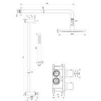 Inbouw Regendouche Set Brauer Copper Edition Gebogen Wanduitloop Ronde Hoofddouche 20 cm Met Glijstang Koper