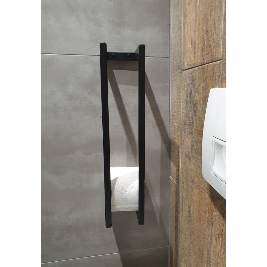 Reserverolhouder Sanilux Staal 45x10x13cm Mat Zwart