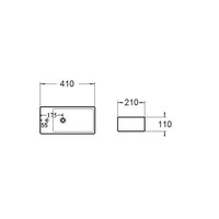 Fontein Sanilux Pax 40.5x20x10.5cm Keramiek Wit (Kraangat Rechts)