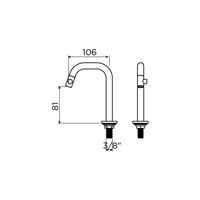 Clou Kaldur Fonteinkraan Met Korte Uitloop Rechts 15.9x4.8x10.6cm Mat Wit