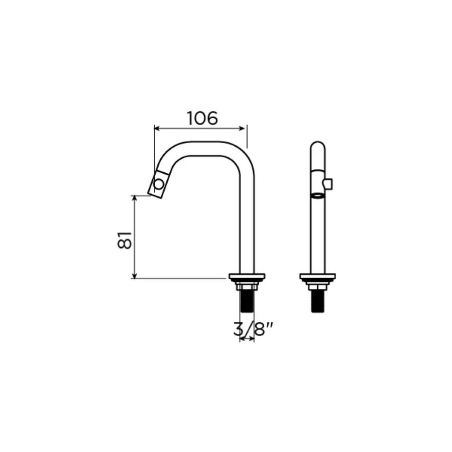 Clou Kaldur Fonteinkraan Met Korte Uitloop Rechts 15.9x4.8x10.6cm Mat Wit