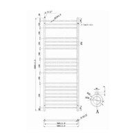 EH Design Radiator Athena 60x160 cm Geborsteld RVS Chroom