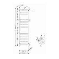 EH Design Radiator Athena Met Digitale Thermosstaat 50x140 cm Geborsteld RVS Chroom