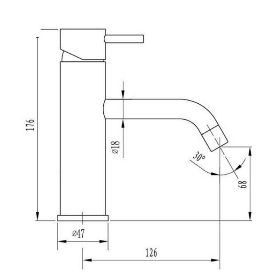 Wastafelkraan Plieger Milo 1-Gats met Waste Chroom