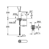 Wastafelkraan Grohe Get EcoJoy M-size met Push Open Chroom