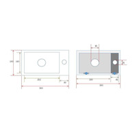 Fonteinset Wiesbaden Mini Rhea 36x18x9 cm Rechts Carrara Geborsteld Messing Goud