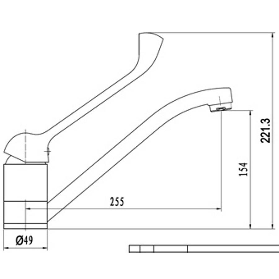 Keukenkraan Plieger Smart 1-Gats met Lange Hendel Chroom