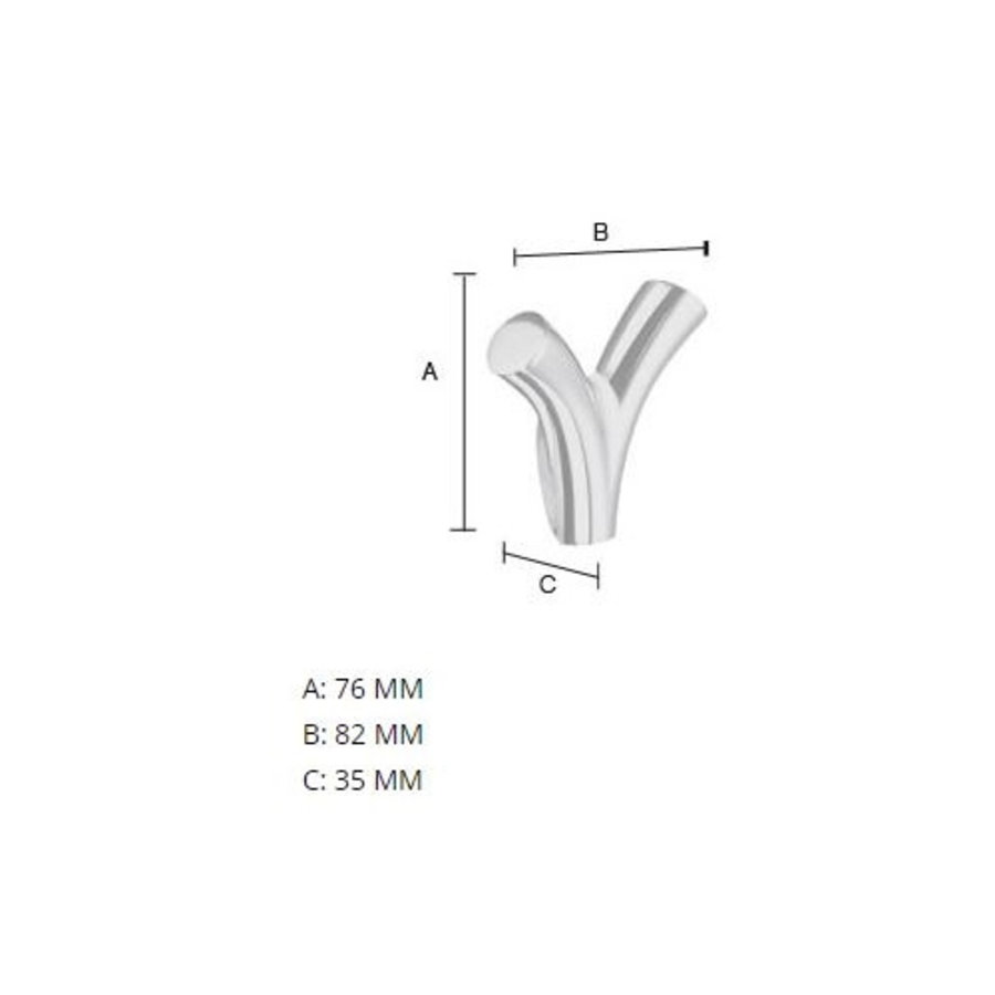 Smedbo Dubbele Handdoekhaak 8.2x3.5x7.6 cm Gepolijst Zink Chroom