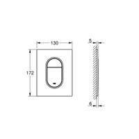 Bedieningsplaat Grohe Arena Cosmopolitan S WC DF 13x17,2cm MatChroom